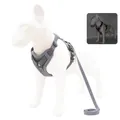 Grey reflective breathable mesh dog harness vest with matching 1.5m lead leash set - Size S (With 1.5m Leash) / Gray