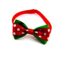 Red and green polka dot Christmas pet bowtie for dogs and cats with elastic band - 1*(20-36)CM / Red Polka Dot Style (2)