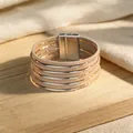 Elegantes mehrlagiges PU-Lederarmband mit goldenen Akzenten und Magnetverschluss. - Champagnergold (Stil 8)