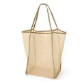 Extra large tan mesh tote bag for beach travel and children's toy storage organizer - Universal Specification / White