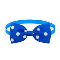 Adjustable blue polka dot bowtie collar for pets, perfect for small dogs and cats - Bright Blue with White Dots (BT010-13)