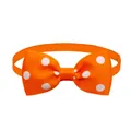 Adjustable orange polka dot pet bow tie collar accessory for dogs and cats decorative necktie - Orange with White Dots (BT010-5)