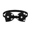 Adjustable black pet bow tie collar with white polka dots for dogs and cats - Black with White Dots (BT010-10)