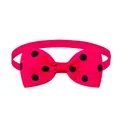 Pink polka dot pet bow tie collar for cats and dogs, festive Valentine's Day accessory. - Pink with Black Dots (BT010-7)