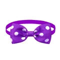 Purple polka dot pet bow tie collar accessory for dogs and cats SKU variant view - Dark Purple with White Dots (BT010-12)