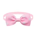 Pink polka dot pet bow tie collar with adjustable ribbon for dogs and cats - Pink with White Dots (BT010-20)