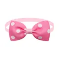 Pink polka dot pet bow tie collar for cats and dogs, cute Valentine's Day pet accessory. - Pale Pink with White Dots (BT010-17)