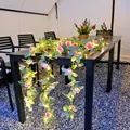 Solarbetriebene LED-Rosenranken-Lichterketten für die Gartendekoration im Freien - Hellfarbene Rosenblüten-Lichterkette / USB-Modell 2m 20 LEDs (Warmweiß)