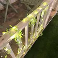Warmweiße LED künstliche grüne Blattreben-Lichterkette für die Garten- und Terrassendekoration - Weidenblatt / USB-Modell 2m 20 LEDs (Warmweiß)
