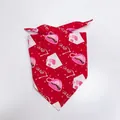 Bandana per animali per San Valentino con motivi a cuore rossi e tazze di caffè - Taglia S / Stile 2(2#) / Rosso con Testo Stampato