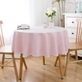 Elegante runde rosa Tischdecke mit weißem Spitzenrand, wasser- und ölabweisender Stoff - Wasserdichter Spitzenstil / 90cm (Für 50cm Tisch) / Rosa