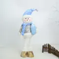 Pupazzo di neve natalizio telescopico di peluche blu e bianco con dettagli brillanti - Stile Pupazzo di Neve Blu Bianco