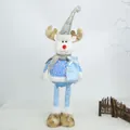 Statuetta di renna di Natale in peluche con maglione blu di paillettes e sacchetto regalo. - Stile Renna Blu Bianco