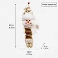 Vista dettagliata dell'ornamento natalizio a pupazzo di neve con dimensioni. - Stile Pupazzo di Neve Oro Beige (QYL1536)