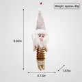 Dimensioni dettagliate dell'ornamento natalizio in peluche con gambe a molla e barba - Stile Babbo Natale Oro Beige (QYL1536)