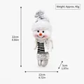 Ornamento natalizio pupazzo di neve in peluche con gambe a molla dimensioni e peso - Stile Pupazzo di Neve Grigio Argento (QYL1540)