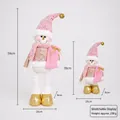 Statuetta decorativa a forma di pupazzo di neve telescopico rosa e oro per vetrina di Natale - Pupazzo di Neve Rosa Medio / 59CM Telescopico