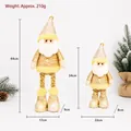 Bambola telescopica Babbo Natale a quadri dorati vintage per una vetrina festiva - Babbo Natale Champagne Piccolo / 44CM Telescopico