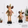 Vintage plaid telescopic reindeer Christmas doll showing adjustable height range - Plaid Pattern Reindeer / Medium 60CM Telescopic