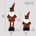 Plush Christmas Santa doll with telescopic legs and retro plaid outfit 60cm - Plaid Pattern Santa Claus / Medium 60CM Telescopic