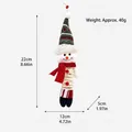 Ornamento natalizio a pupazzo di neve in peluche con molle, altezza 22 cm - Stile Pupazzo di Neve Classico Rosso Verde (QYL1537)