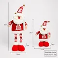Telescopic Christmas Santa doll with plaid pattern and long legs - Red Santa Claus / 50CM Telescopic