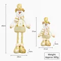 Telescopic Christmas snowman doll with gold plaid hat and scarf, 37cm to 49cm display - Medium Champagne Snowman / 49CM Telescopic