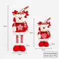 Retro checkered Christmas telescopic reindeer plush doll with adjustable long legs - Red Deer / 50CM Telescopic