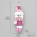 Decorazione di pupazzo di neve rosa con gambe a molla e misure di dimensioni dettagliate. - Stile Pupazzo di Neve Rosa (QYL1538)