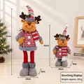 Vintage plaid telescopic Christmas reindeer doll with adjustable standing long legs - Striped Reindeer / Small 54CM Telescopic