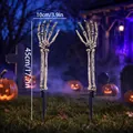 Picchetti a forma di mano di scheletro per Halloween da 45 cm con misure indicate - Mani di Scheletro Verniciate