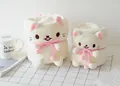 Adorable couverture roulée en peluche de chat blanc en flanelle douce, deux tailles - S / Chat blanc