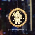 16cm circular warm white LED Christmas hanging light featuring an etched Santa Claus design - Santa Claus / Small (Approx 16cm)