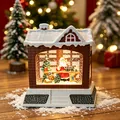 Weihnachtliche Schneelaterne mit Weihnachtsmann und LED-Licht für die Deko - Weihnachtsmann am Schreibtisch Stil
