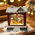 Festliche Weihnachts-Schneelaterne mit Weihnachtsmann und Rentier LED-Dekoration - Rentierschlitten-Stil