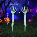 Picchetti da giardino a mano di scheletro verde brillante per decorazioni Halloween - Mani di Scheletro Luminose