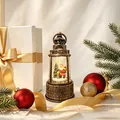 Vintage bronzierte Weihnachtslaterne Spieluhr mit Weihnachtsmann und Schneekugel-Szene - Leuchtturm Weihnachtsmann Rucksack Stil