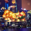 Glowing Christmas Santa reindeer sleigh window hanging light decoration, 46cm x 24cm - Reindeer Sleigh / L