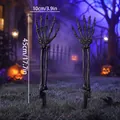 Schwarze Halloween-Skeletthand-Pfähle 45 cm für gruselige Außengarten- und Hofdekoration - Schwarze Skeletthände