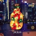 Glowing Christmas snowman window sticker decoration, 46cm height, SKU variant - Snowman Sweeping / L