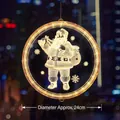 Warm LED Santa Claus circular hanging light decoration for Christmas window display - Large Santa Claus
