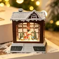 Gemütliche LED Weihnachts-Schneekugel Hauslaterne mit Schneemann und Schneetreiben - Schneemann