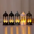 Set van 5 decoratieve vintage LED-lantaarns met flikkerende kaarsen voor de feestdagen - Retro Koper