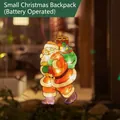 Creative Christmas Santa Claus LED glowing window pendant light battery operated small size - Santa Backpack / S