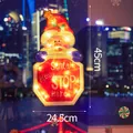 Christmas Santa Claus LED window light decoration with stop sign, 45x24.5cm - Santa Stop Here Sign / L