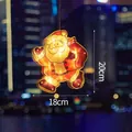 Warm white LED Christmas Santa Claus window light decoration 20x18cm for holiday scene - Santa Giving Gifts / S