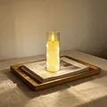Warme LED-Flammenkerze mit Lichterkette in einem transparenten Acrylzylinder - 5.5*15 Bullet Kupferdraht-Lampe