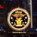 Festive round LED Christmas window hanging light with cute reindeer design, 24cm diameter - Painted Reindeer