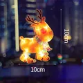 Warm LED glowing Christmas reindeer window sticker decoration 10x10cm holiday ornament - Christmas Reindeer / S