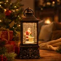 Antike Weihnachts-Laterne Spieluhr mit schneiendem Weihnachtsmann Nachtlicht - Neues Quadrat Laterne Weihnachtsmann Geschenk Stil